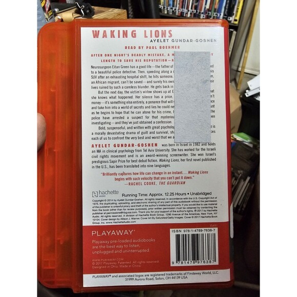 Waking Lions By Ayelet Gundar-Goshen PLAYAWAY Audiobook Hachette Audio - Picture 2 of 2